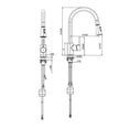 thumbnail image 3 of DAX Brass Single Handle Pull Down Kitchen Faucet with Dual Sprayer and Deck Plate, Nickel, 3 of 6