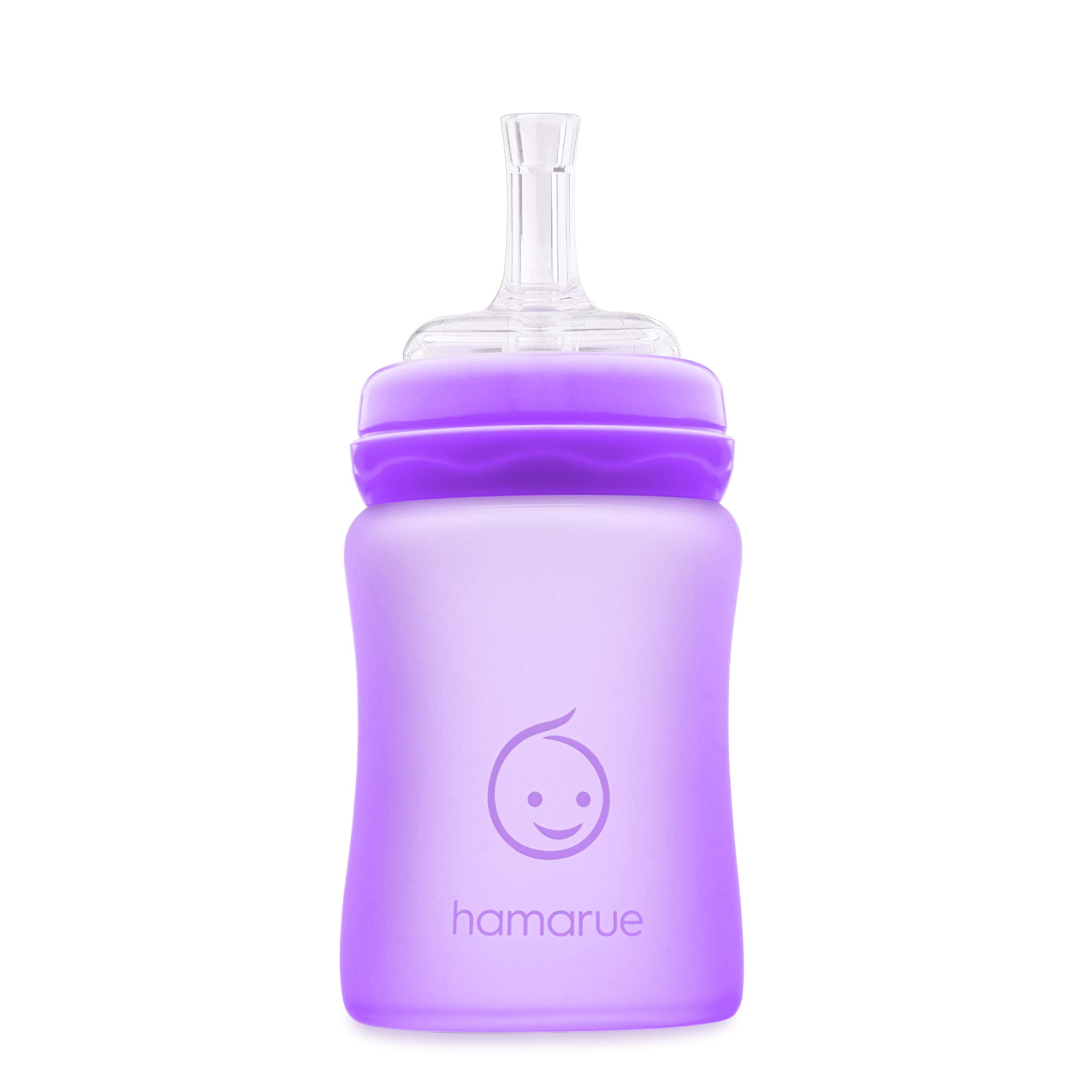 Hamarue Glass Sippy Cups for Toddlers | Silicone Coated Baby Bottles | Transition Straw Cup