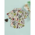 thumbnail image 5 of Boy Summer Shirt, 1-5Years Old Cartoon Pattern Printed Kid Lapel Neck Short Sleeve Tops Button Down Clothing for Children, 5 of 10