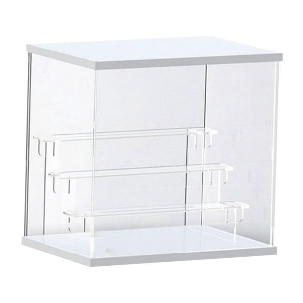 Expositor de acrílico, vitrina transparente, protección antipolvo para objetos de colección, caja de acrílico, organizador de mostrador 4 niveles