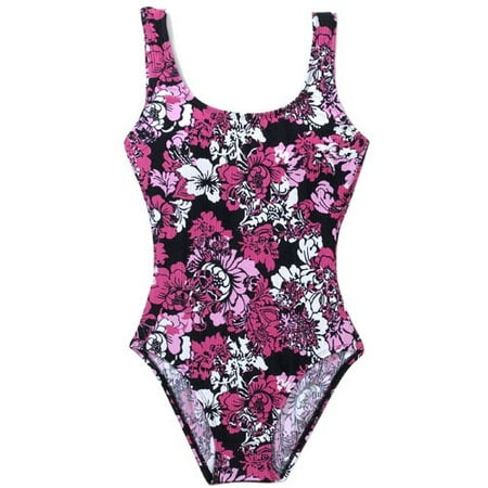 Women's Plus Print Rib Tank Swimsuit