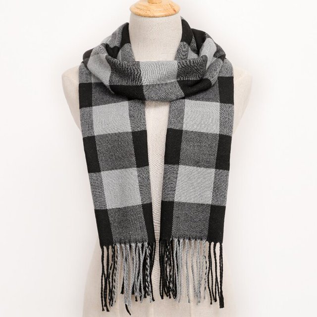 Bufanda de cachemir para hombre y mujer, chal largo de celosía con borlas de colores, ideal para otoño e invierno, gran oferta Fivean unisex