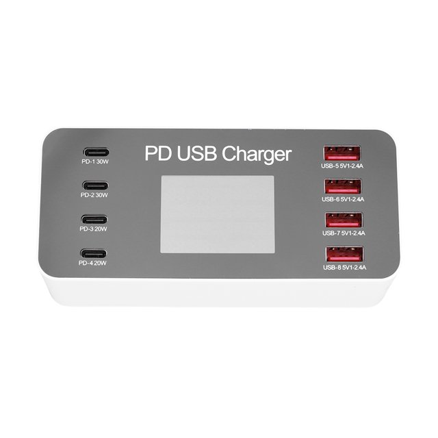 Cargador 65W PD Pantalla Digital para Computadora Portátil Tablet IPhone 15 14