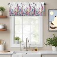 thumbnail image 2 of Spring Flowers Valance Curtain Lavender Blue Pink Flower Butterflies Country Window Valances Rod Pocket Short Curtains Window Treatments for Kitchen Bedroom Bathroom Laundry 60" x 18", 2 of 9
