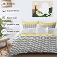thumbnail image 5 of Yellow Grey Duvet Cover Set Twin Size Herringbone Abstract Soft Lightweight Comforter Covers 4 Piece Bedding Set with 1 Duvet Cover 1 Bed Sheet & 2 Pillow Shams, 5 of 8
