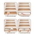 thumbnail image 4 of Simple Gray Striped Stair Treads Non Slip for Steps Abstract Brown Linen Texture 4 Pcs Reusable Adhesive Stair Runner Mats for Dogs Elders Carpet Treads Rugs for Staircase 8x30 In, 4 of 7