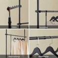 thumbnail image 3 of Adjustable Freestanding Wardrobe Rack, Heavy Duty Clothing Rail for Bedroom Use, Durable Garment Stand with Telescopic Design, 3 of 5