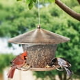 thumbnail image 5 of Samhe Bird Feeder for Outdoor, Metal Hanging Wild Bird Feeder with 9.8" Roof 3 lbs Seeds Capacity, 5 of 10