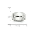 thumbnail image 3 of 10k White Gold 8mm Men's Plain Classic Dome Wedding Band Ring Size 4.5, 3 of 4