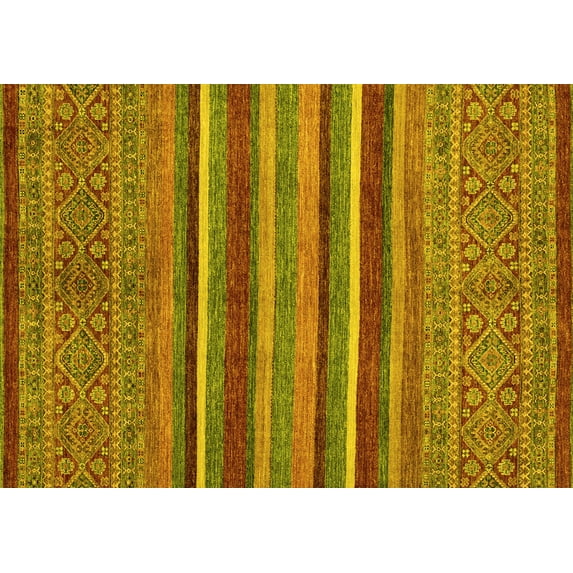 Ahgly Company Indoor Rectangle Abstract Yellow Modern Area Rugs, 7' x 9'
