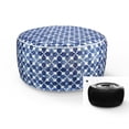 thumbnail image 1 of FBTS Prime Inflatable Footstool Ottoman Navy Geometry Round 21x9 Inch Patio Foot Stools and Ottomans Portable Footrest, 1 of 4