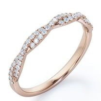 JeenMata Half-Eternity 0.15 Carat Round Shape Diamond Pave Infinity Wedding Band in 10K Rose Gold