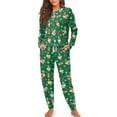 thumbnail image 4 of DISNIMO Rooster Snowflake Print Women's 2 Piece Pajama Sets Long Sleeve Top and Long Pajama Pants Christmas Lounge Sets Comfy Round Neck Loungewear Nightwear, L, 4 of 7