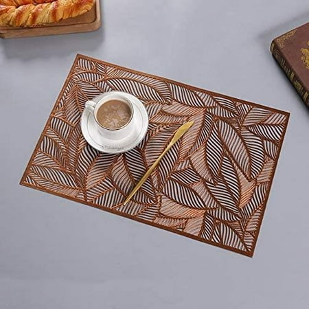 

QING SUN Placemats - Insulated Placemats Placemats Set Non-Slip Washable Heat Resistant Stain Resistant Placemats PVC Materia