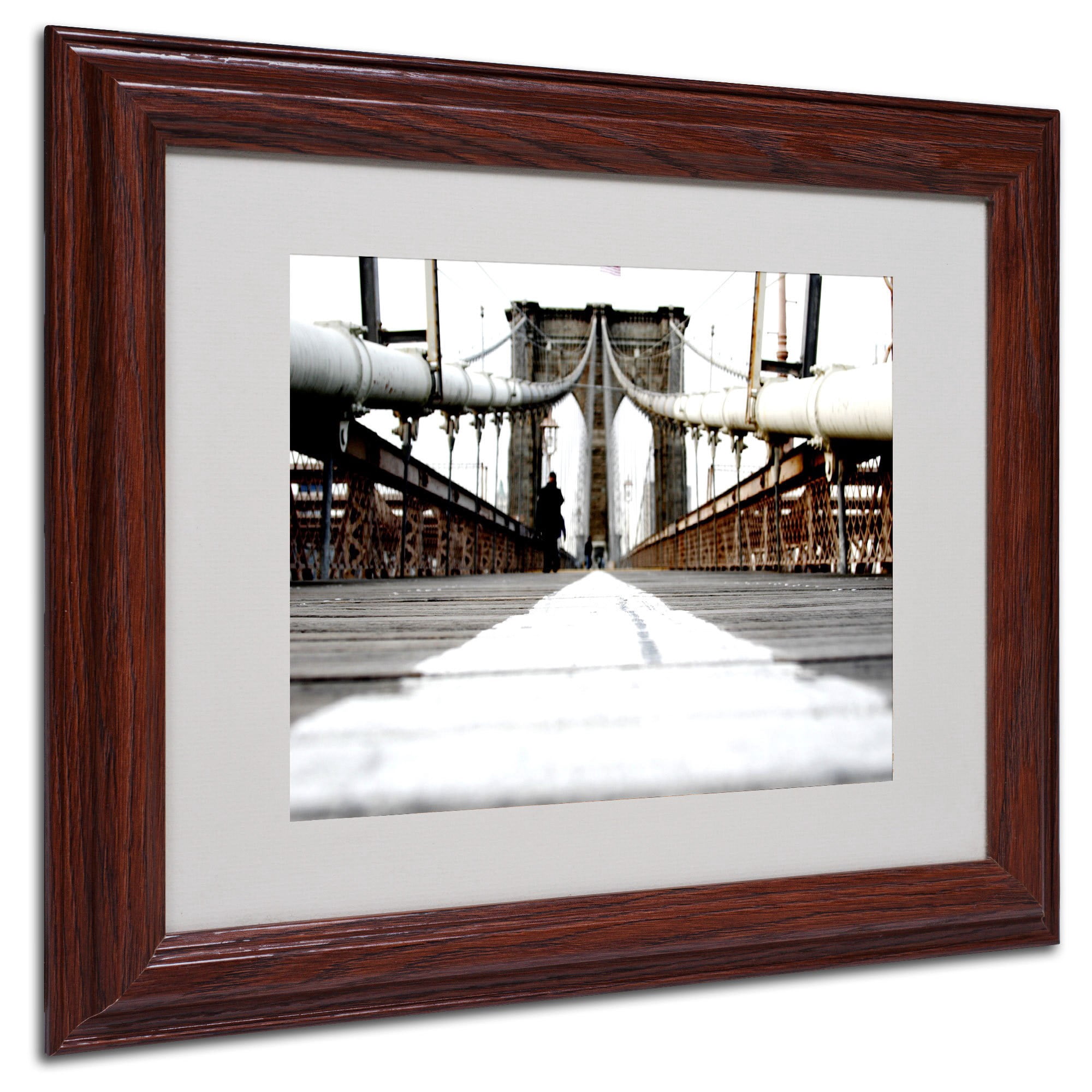 Trademark Fine Art "Brooklyn Bridge" Canvas Art by Yale Gurney, Wood Frame