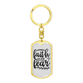 thumbnail image 4 of Over Fear Stainless Steel or 18k Gold Premium Swivel Dog Tag Keychain, 4 of 8