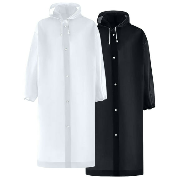 2 Pack Raincoat Portable Ponchos, Cameland Waterproof EVA Reusable Rain Jacket for Men and Women, Durable Rain Coats Long Sleeve Rain Poncho for Outdoor Activities
