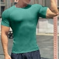 thumbnail image 3 of fatyb Mens Muscle Workout T Shirt Casual Short Sleeve Athletic Bodybuilding Basic Tee Tops Activewear, 3 of 5