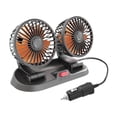 thumbnail image 4 of Ventilador de refrigeración automático genérico, cabezal doble giratorio portátil para carro, camión sedán Naranja, 4 of 8