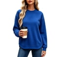 thumbnail image 2 of Women's Waffle Knit Sweatshirt Crew Neck Long Sleeve Drop Shoulder Casual Pullover Top, 2 of 7