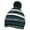 Black/Dark Green, variant on Quality Striped Variegated Cuffed Beanie W/Large Pom (L/XL) - Navy/Dark Gray