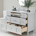 thumbnail image 4 of ARIEL Monroe 48 Inch Single Oval Sink Bathroom Vanity With Carrara White Quartz Countertop 1.5 Inch Edge In Midnight Blue, 4 of 8