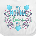 thumbnail image 4 of Inktastic My Nonna Loves Me with Flowers and Hearts Boys or Girls Baby Bib, 4 of 4