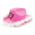 thumbnail image 4 of HNMKIU Children's Heart Themed Cowboy Hat for Casual Wear and Birthday Party Celebrations Pink,5-7 Years, 4 of 5