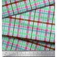 thumbnail image 2 of Soimoi Viscose Chiffon Fabric Plaid Check Printed Craft Fabric by The Yard 42 Inch Wide, 2 of 3