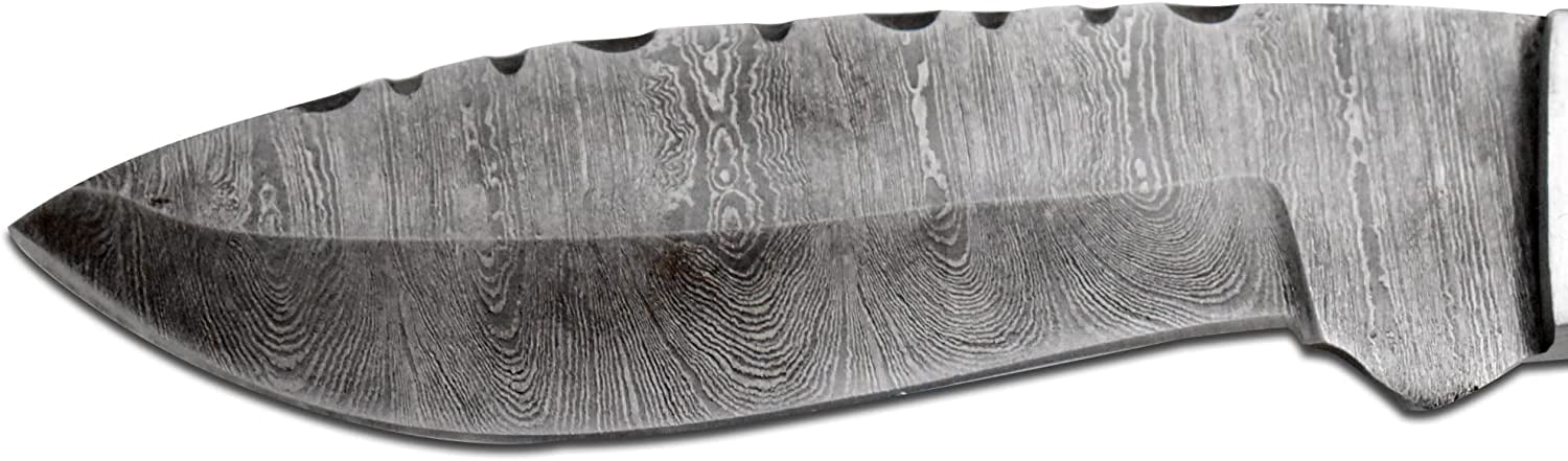 Old Ram Handmade 9-Inches Damascus Steel Fixed Blade Hunting Knife With Sheath