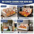 thumbnail image 4 of Uourmeti Autumn Cat Maple Leaf Easy Installation Stretch RV Sofa Bed Cover Compatible with Travel Trailer, 2 Piece RV Dinette Cushion Covers, 4 of 5