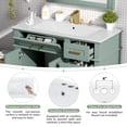 thumbnail image 4 of 36" Light Green Modern Bathroom Vanity with Ceramic Sink, Soft-Close Door, and 4 Storage Drawers , offering a refined look with practical everyday functionality, 4 of 10