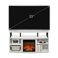 thumbnail image 3 of Furinno Jensen Open Shelving Storage Fireplace Entertainment Center for TV up to 55 Inch, Solid White/Black, 3 of 7