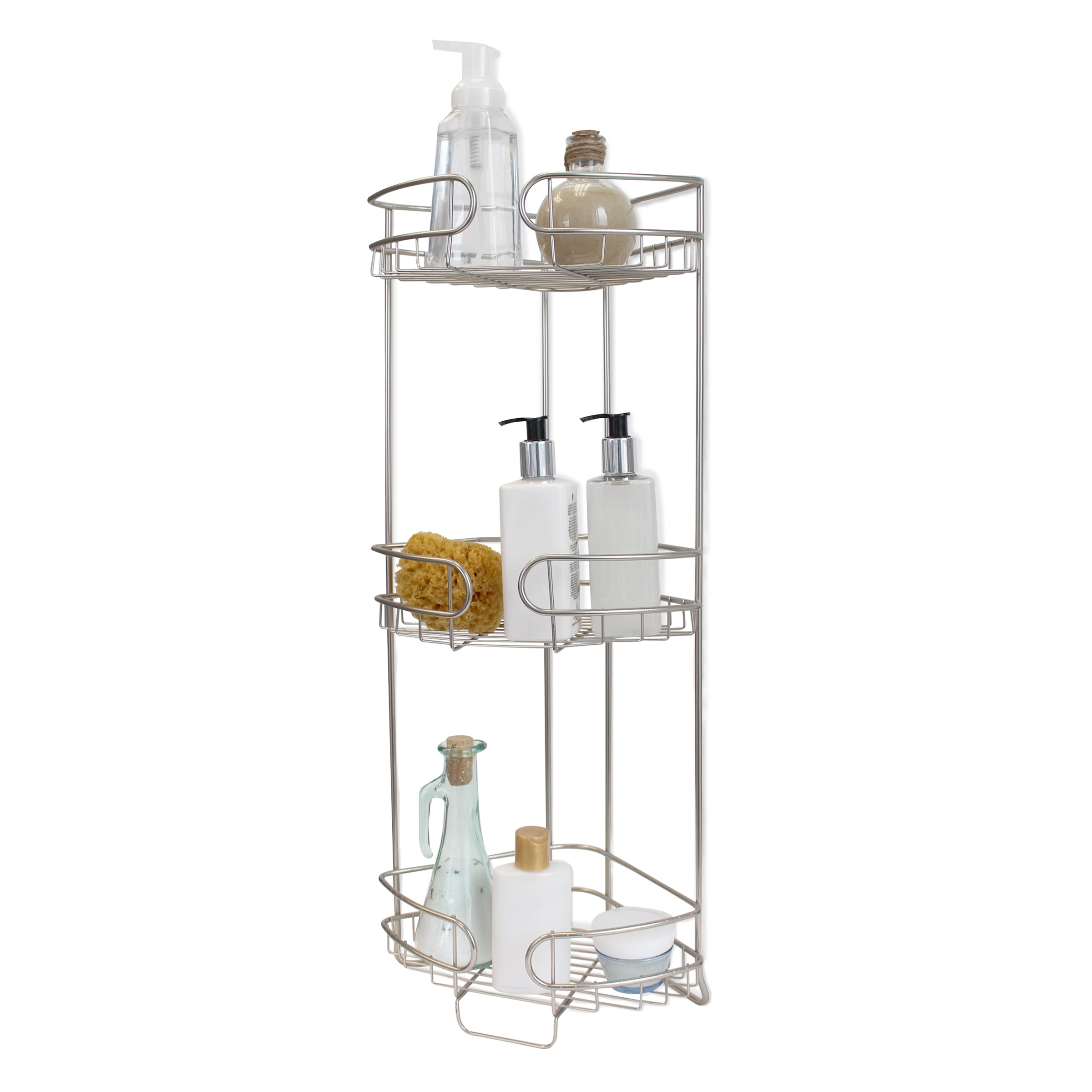 Splash Home Corner Shower Caddy For Bathroom 3Shelf Storage Tower