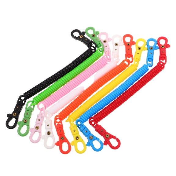 PAMINGONO 8Pcs Versatile Elastic Keychain with Durable Metal Clip and Retractable Spring Coil for Office Outdoors