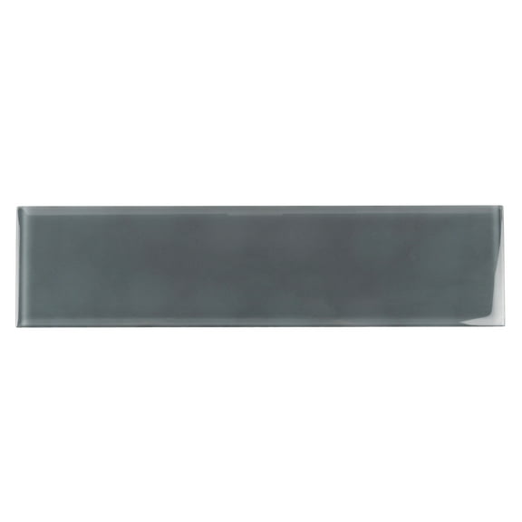 12 pack Coin Gray 4 in. x 16 in. Polished Glass Subway Wall Tile (5.33 sq. ft./Case)