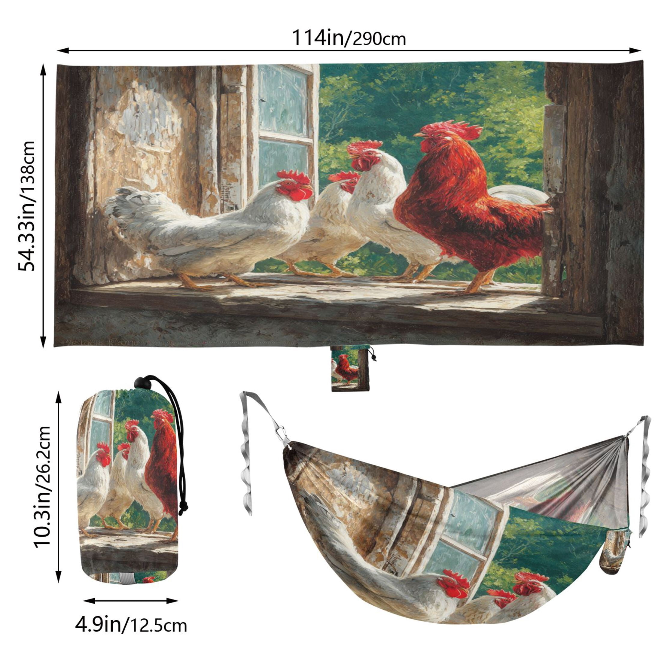 Hammock Camping Hammock Nylon Portable Hammock Travel Camping Hammock White Chickens on Windowsill