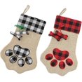 thumbnail image 1 of Medias navideñas Medias a cuadros Medias navideñas colgantes de arpillera de 18 ", Medias navideñas a cuadros para niños Bolsas de regalos Medias Conjunto de regalos para C, 1 of 5