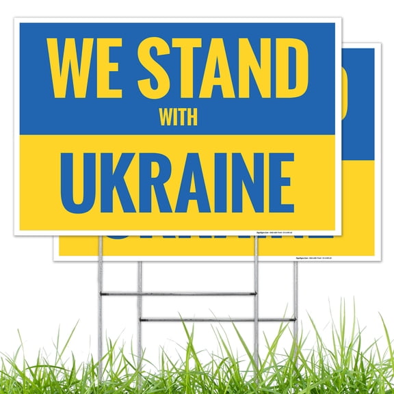 We Stand With Ukraine With FLag Background