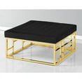 thumbnail image 3 of Best Master Furniture 36" Square Modern Gold Plated Accent Ottoman in Gray, 3 of 4