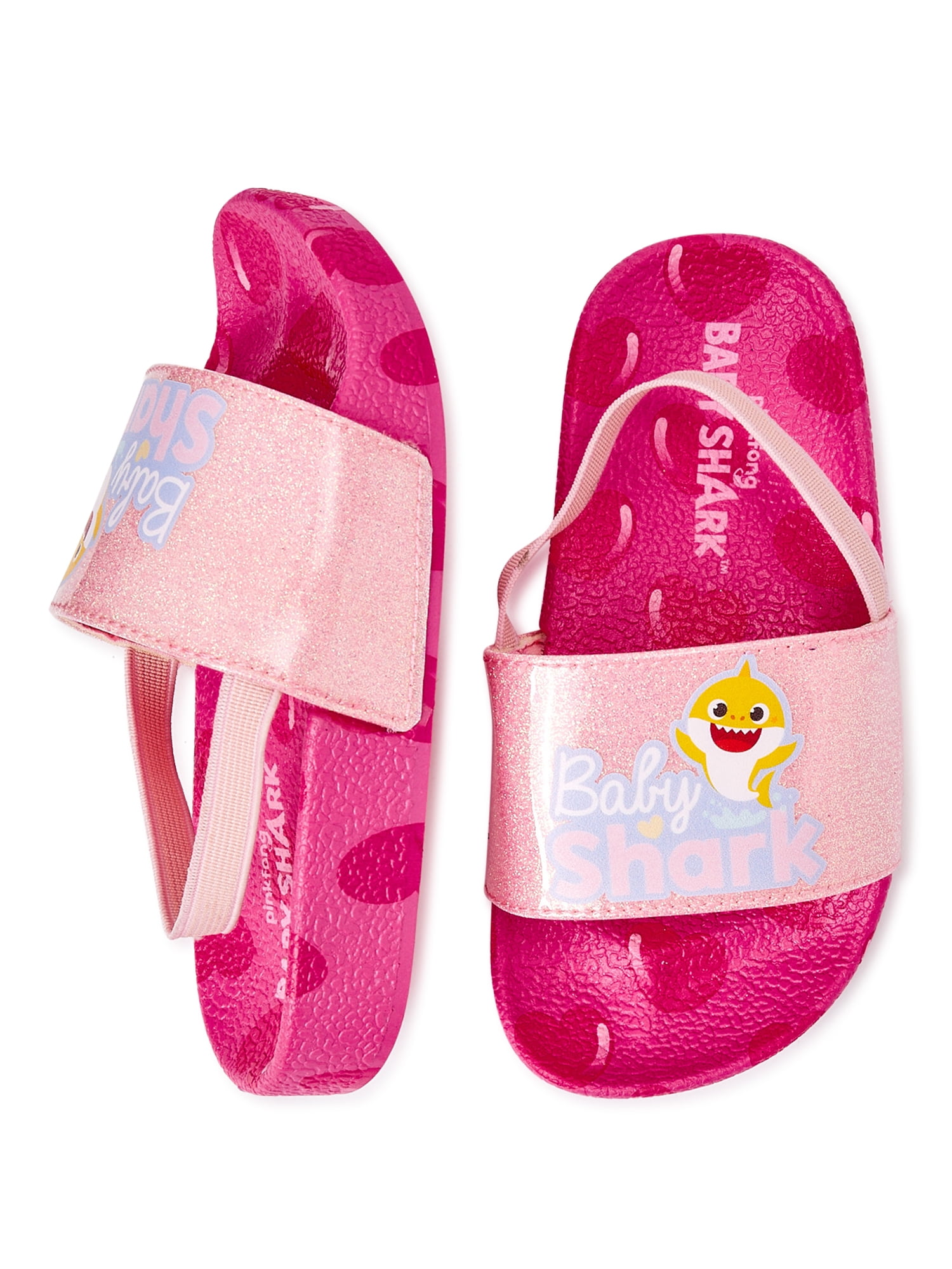 Baby Shark Toddler Girls’ Glitter Slide Sandals