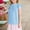 Light Blue, variant on Liyamei Solid Color Ruffled Short Sleeve Fashion Casual Cute Girl Ruffled Neck Pleated Texture Shirt Girls Plus Size Tops Size 5-6 Years