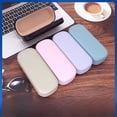 thumbnail image 4 of Caja para gafas de color crema, sencilla, de cuero PU mate, caja de hierro, caja de almacenamiento portátil antipresión para gafas de miopía, 4 of 5