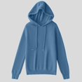 thumbnail image 4 of GigrtiJin Women's Knitted Hoodies Long Sleeved Solid Color Hooded Drawstring Sweater Casual Warm Comfy Pullover Top, 4 of 5