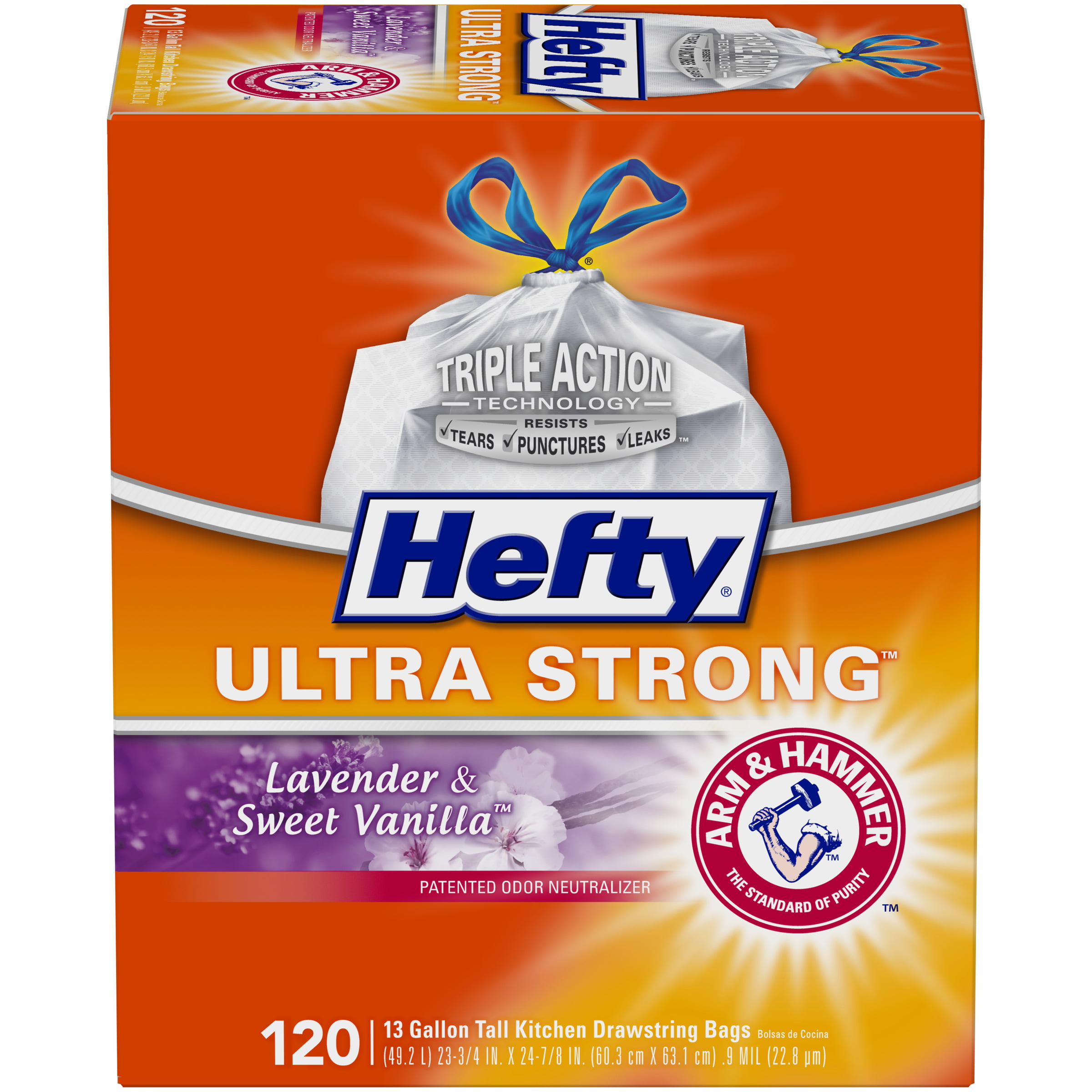 Hefty® Ultra Strong™ 13 Gallon Tall Kitchen Drawstring Bags Lavender ...