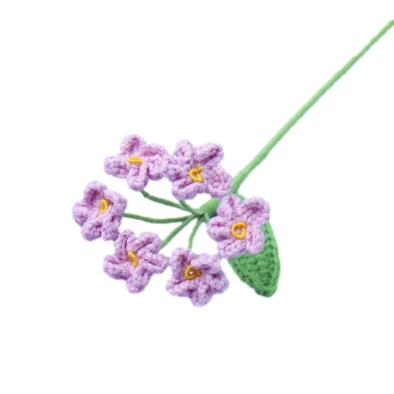 AYktou Crochet Flowers - Mothers Day Gifts,1pcs Artificial Flowers Birthday Gifts for Women,Preserved Flowers Handmade Crochet Forget-Me-Not Flower can DIY Bouquet,Wedding Gifts Valentine's Day Gifts