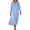 ZA-Light Blue linen dress, variant on Linen Shirt Dresses for Women Button V Neck 3/4 Sleeve Peplum Dress Solid Color Casual Lightweight Summer Dresses
