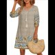 thumbnail image 3 of Vestido Informal de Verano para Mujer, Estilo Bohemio, con Borlas y Cuello Anudado, Larga 3/4, Estampado Floral Corto Albaricoque M, 3 of 8