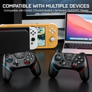 Fousixdi Wireless Controller for Switch 2/Switch/Lite/OLED, 2 pack, Turbo/Ergonomic (Black&Black)