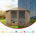 thumbnail image 3 of HOTEEL 12'x12' Ez Pop Up Gazebo Tent for Camping, Screen Tent with Removable Roof, Waterproof, UV Resistant, Portable Carry Bag,Khaki, 3 of 11